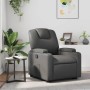 Sillón reclinable de cuero sintético gris