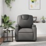 Sillón reclinable de cuero sintético gris