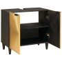 Mueble de lavabo con estante Negro y dorado 62 x 33 x 58 cm