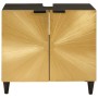 Mueble de lavabo con estante Negro y dorado 62 x 33 x 58 cm