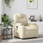 Sillón reclinable de masaje cuero sintético crema