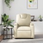Sillón reclinable de masaje cuero sintético crema
