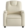 Sillón reclinable de masaje cuero sintético crema