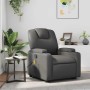 Sillón de masaje reclinable cuero sintético gris