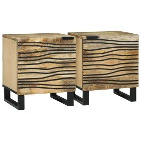 Armario de Noche 2 pcs Marrón 40 x 33 x 46 cm Armario de Noche 2 pcs Marrón 40 x 33 x 46 cm