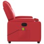 Sillón de masaje reclinable cuero sintético rojo