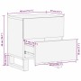 Armario de Noche Marrón 40 x 33 x 46 cm madera maciza de mango