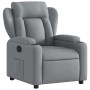 Sillón reclinable de tela gris claro