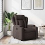 Sillón reclinable de tela marrón oscuro