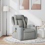 Sillón reclinable de masaje de tela gris claro