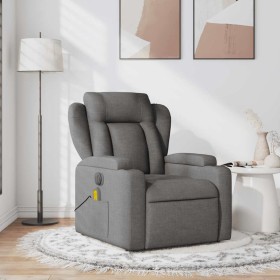 Sillón de masaje reclinable de tela gris oscuro