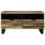 Mesa de Café with Drawer Marrón y Negro 80 x 54 x 40 cm