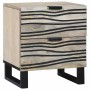 Armario de Noche con cajón 2 pcs Blanco y negro 40 x 33 x 46 cm
