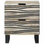 Armario de Noche con cajón 2 pcs Blanco y negro 40 x 33 x 46 cm