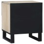 Armario de Noche con cajón 2 pcs Blanco y negro 40 x 33 x 46 cm