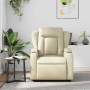 Sillón reclinable de masaje cuero sintético crema