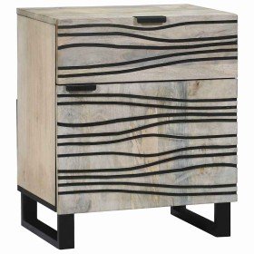 Armario de Noche con cajón Blanco y negro 50 x 33 x 60 cm Armario de Noche con cajón Blanco y negro 50 x 33 x 60 cm