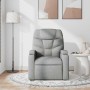 Sillón reclinable de masaje de tela gris claro