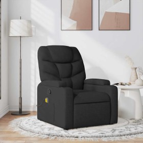 Sillón reclinable de masaje de tela negro