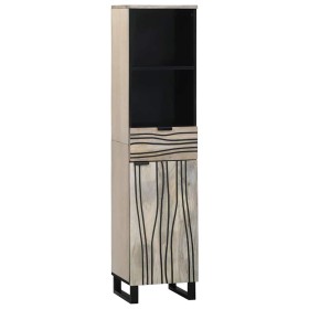 Gabinete de Baño con estante Marrón y Negro 38 x 33 x 160 cm