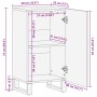 Aparador Blanco 40 x 33 x 75 cm madera maciza de mango
