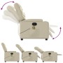 Sillón reclinable de masaje cuero sintético crema