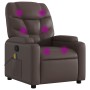 Sillón de masaje reclinable cuero sintético marrón