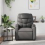 Sillón de masaje reclinable cuero sintético gris