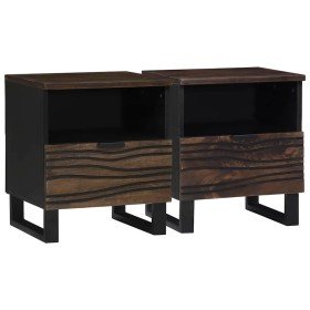 Armario de Noche con cajón 2 pcs Nogal 40 x 33 x 46 cm Armario de Noche con cajón 2 pcs Nogal 40 x 33 x 46 cm
