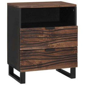 Armario de Noche Nogal 50 x 33 x 60 cm madera maciza de mango Armario de Noche Nogal 50 x 33 x 60 cm madera maciza de mango