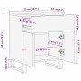 Armario de Noche Nogal 50 x 33 x 60 cm madera maciza de mango
