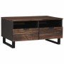 Mesa de Café with Drawer Marrón y Negro 80 x 54 x 40 cm