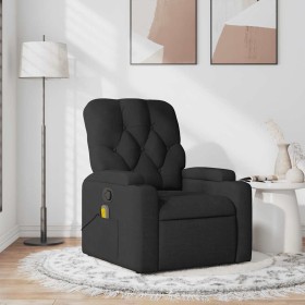 Sillón reclinable de masaje de tela negro