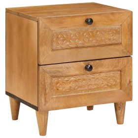 Mesa de Noche con cajón Marrón claro 40 x 33 x 46 cm Mesa de Noche con cajón Marrón claro 40 x 33 x 46 cm
