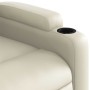 Sillón reclinable de cuero sintético crema