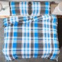 Juego de funda nórdica algodón azul y gris 200x200 cm de vidaXL, Fundas de nórdico - Ref: Foro24-136063, Precio: 25,35 €, Des...