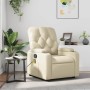 Sillón reclinable de masaje cuero sintético crema