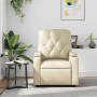 Sillón reclinable de masaje cuero sintético crema