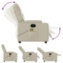Sillón reclinable de masaje cuero sintético crema