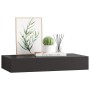 Estante flotante de pared con cajón negro 48x25x8 cm