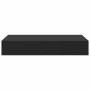 Estante flotante de pared con cajón negro 48x25x8 cm