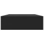 Estante flotante de pared con cajón negro 48x25x8 cm
