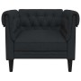 Sillón Chesterfield de tela negro