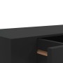 Estante flotante de pared con cajón negro 48x25x8 cm