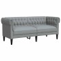 Sofá Chesterfield de 2 plazas tela gris claro