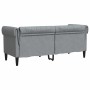 Sofá Chesterfield de 2 plazas tela gris claro