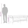 Sofá Chesterfield de 2 plazas tela gris claro