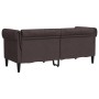 Sofá Chesterfield de 2 plazas tela marrón oscuro
