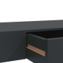 Estante flotante de pared con cajón negro 80x25x8 cm