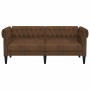 Sofá chesterfield de 2 plazas tela marrón